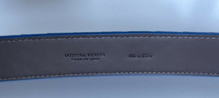 NWT 354 $ Bottega Veneta Intrecciato Nappaleder Dunkelblauer Gürtel 80/32 298294 