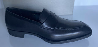 NIB $ 595 Giorgio Armani Herren-Penny-Loafer-Schuhe aus schwarzem Leder 11 US X2A314