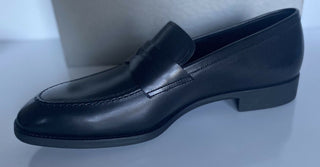 NIB $ 595 Giorgio Armani Herren-Penny-Loafer-Schuhe aus schwarzem Leder 11 US X2A314