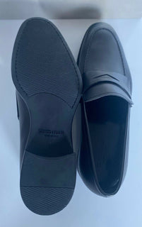 NIB $ 595 Giorgio Armani Herren-Penny-Loafer-Schuhe aus schwarzem Leder 11 US X2A314