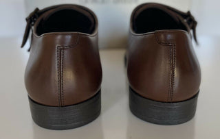 NIB 725 $ Giorgio Armani Herren-Monkriemenschuhe aus braunem Leder 11 US X2L096 Italien