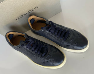 NIB $725 Giorgio Armani Herren-Sneaker in Blau, 9 US (42 Euro), Italien X2X117 