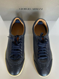 NIB $725 Giorgio Armani Herren-Sneaker in Blau, 9 US (42 Euro), Italien X2X117 