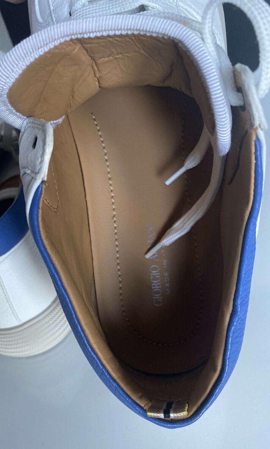 Мужские белые высокие кроссовки Giorgio Armani 875 долларов США 12,5 США (45,5 евро) X2Z020 