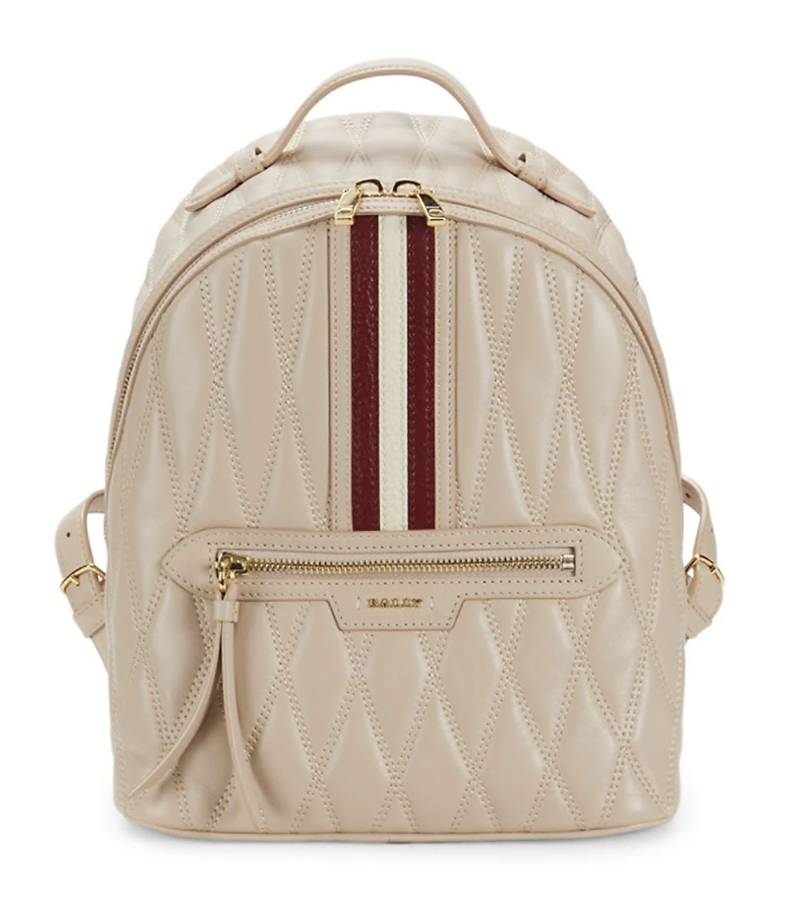 NWT $750 Bally Daffi Quilted Leather Beige Backpack