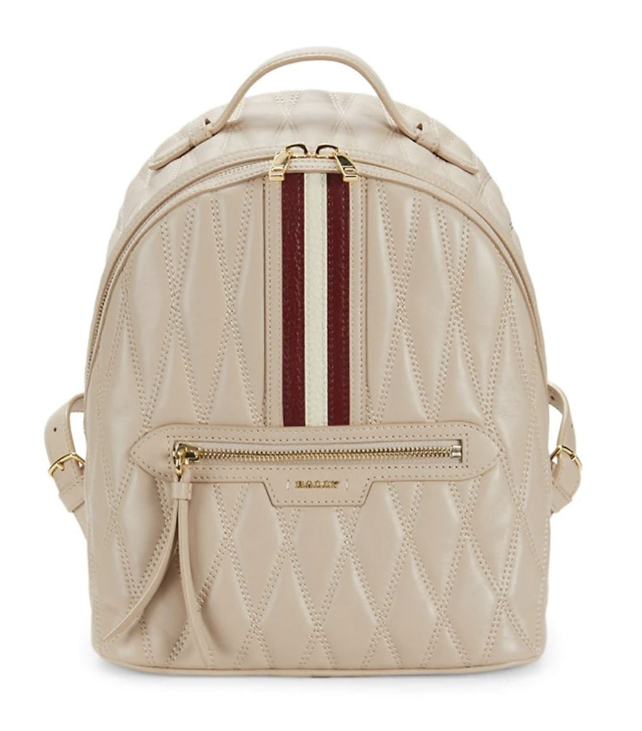 NWT 750 $ Bally Daffi Rucksack aus gestepptem Leder in Beige 