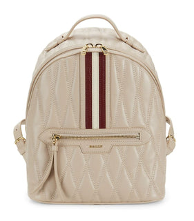 NWT 750 $ Bally Daffi Rucksack aus gestepptem Leder in Beige 