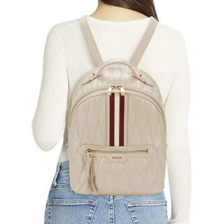 NWT 750 $ Bally Daffi Rucksack aus gestepptem Leder in Beige 