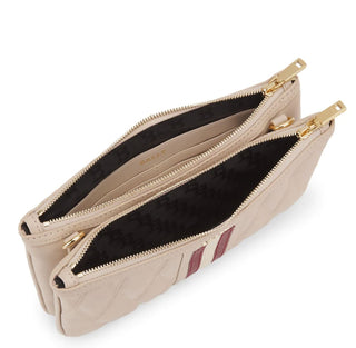 NWT 550 $ Bally Drice Umhängetasche aus gestepptem Leder in Beige 