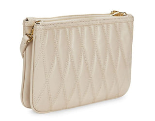NWT 550 $ Bally Drice Umhängetasche aus gestepptem Leder in Beige 