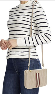 NWT 550 $ Bally Drice Umhängetasche aus gestepptem Leder in Beige 