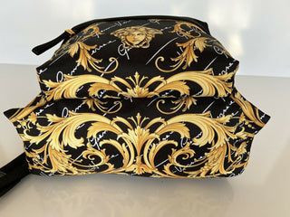 NWT 1150 $ Versace Barocco Signature bedruckter Nylonrucksack, hergestellt in Italien 1002886