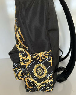 NWT 1150 $ Versace Barocco Signature bedruckter Nylonrucksack, hergestellt in Italien 1002886