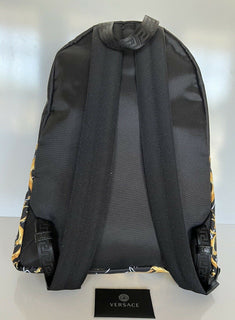 NWT 1150 $ Versace Barocco Signature bedruckter Nylonrucksack, hergestellt in Italien 1002886