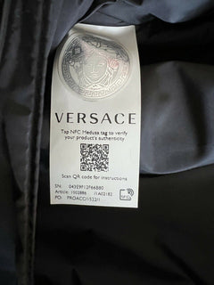 NWT 1150 $ Versace Barocco Signature bedruckter Nylonrucksack, hergestellt in Italien 1002886