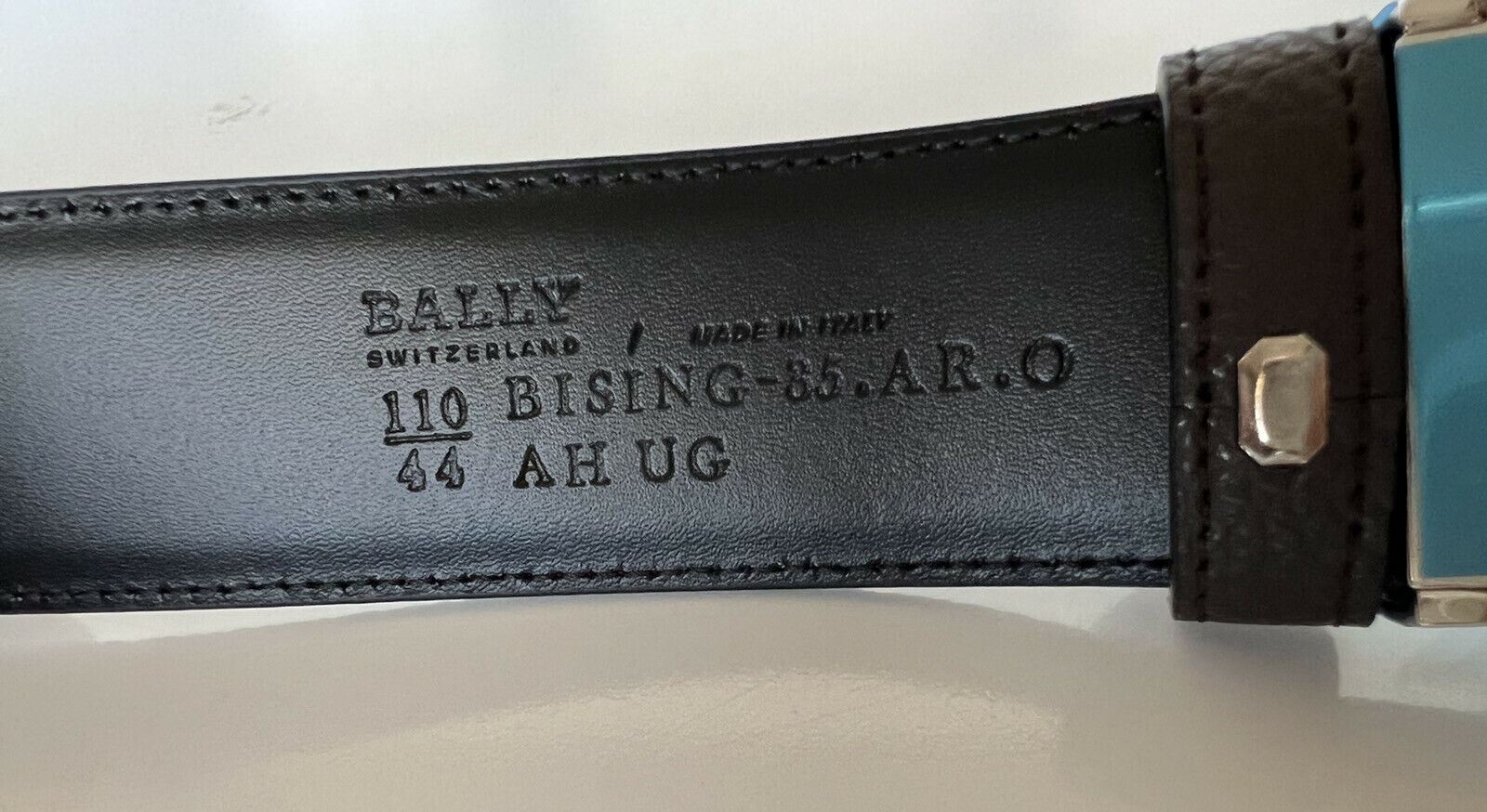 NIB 290 $ Bally Doppelseitiger Bising-Ledergürtel für Herren, Größe 44/110 