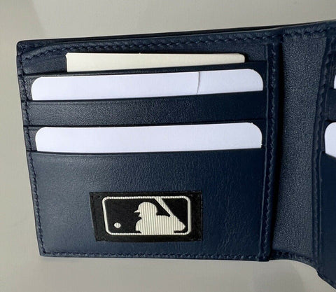 New Gucci GG NY Yankees Bifold Leather Wallet Blue Made in Italy 547787