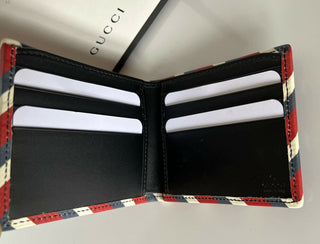 Neue Gucci GG Tiger Night Courier Bifold Canvas Schwarze Geldbörse Italien 496333 