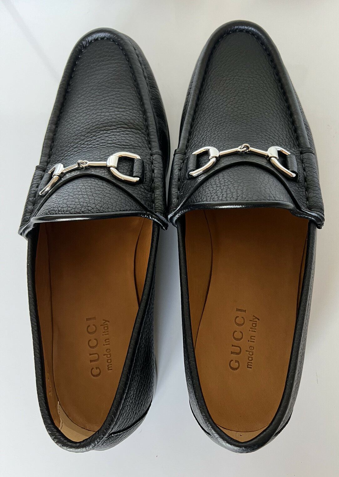 NIB Gucci Herren Horsebit Leder-Loafer-Schuhe Schwarz 10,5 US (Gucci 9,5) 367762 