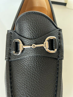 NIB Gucci Herren Horsebit Leder-Loafer-Schuhe Schwarz 10,5 US (Gucci 9,5) 367762 