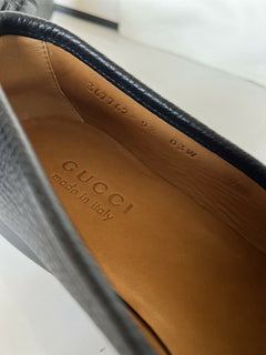 NIB Gucci Herren Horsebit Leder-Loafer-Schuhe Schwarz 10,5 US (Gucci 9,5) 367762 