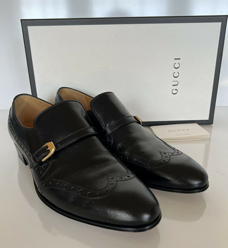NIB Gucci Herren Lederschuhe Schwarz 8,5 US (Gucci 7,5) Italien 624657 
