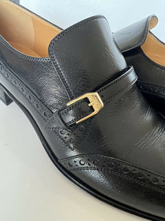 NIB Gucci Herren Lederschuhe Schwarz 8,5 US (Gucci 7,5) Italien 624657 