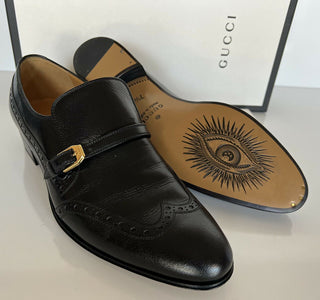 NIB Gucci Herren Lederschuhe Schwarz 8,5 US (Gucci 7,5) Italien 624657 