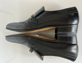 NIB Gucci Herren Lederschuhe Schwarz 8,5 US (Gucci 7,5) Italien 624657 