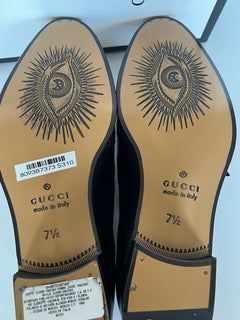 NIB Gucci Herren Lederschuhe Schwarz 8,5 US (Gucci 7,5) Italien 624657 