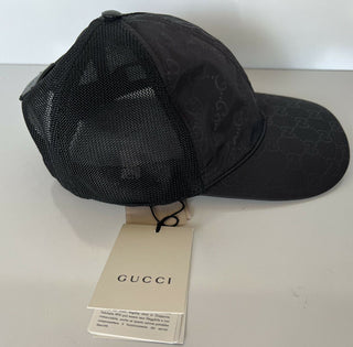 Neu mit Etikett: Gucci Unisex-Baseballmütze, schwarz, Double G, Größe M (58 cm), hergestellt in Italien, 510950 