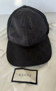 Neu mit Etikett: Gucci Unisex-Baseballmütze, schwarz, Double G, Größe M (58 cm), hergestellt in Italien, 510950 