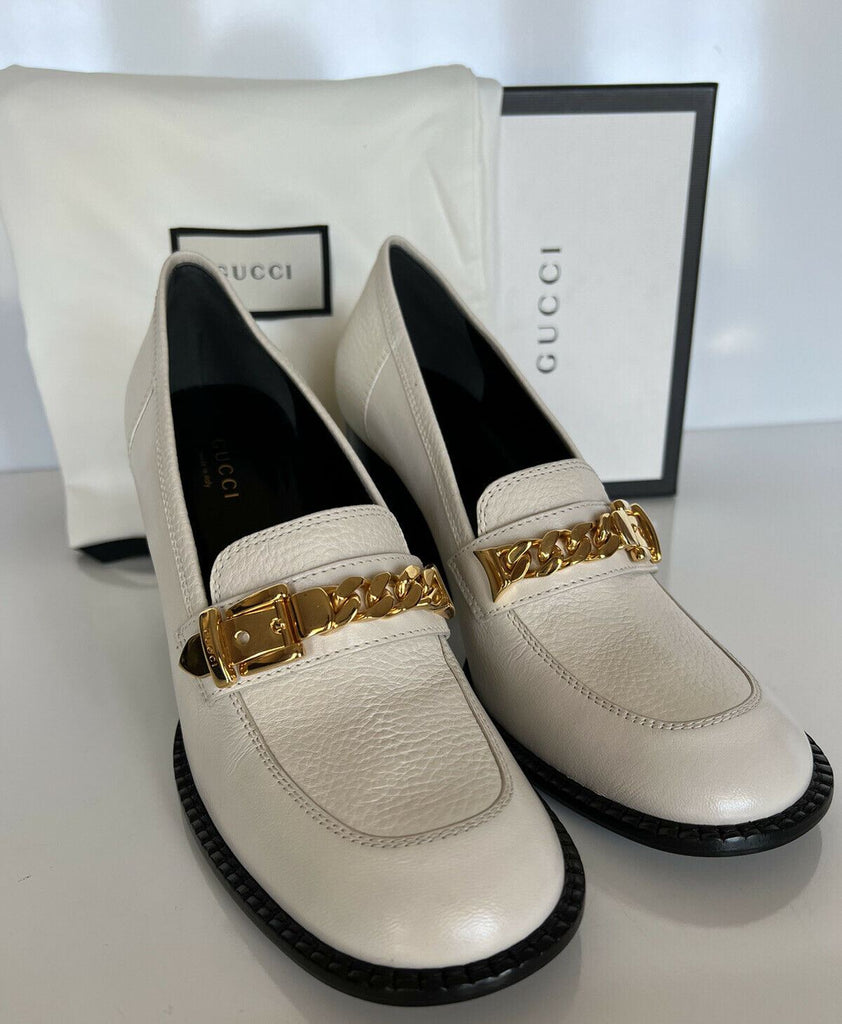 NIB Gucci Leather Mystic White Pump Kalbslederschuhe 7,5 US (37,5 Euro) 626767