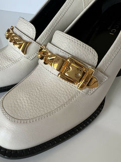 NIB Gucci Leather Mystic White Pump Kalbslederschuhe 7,5 US (37,5 Euro) 626767