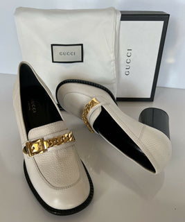 NIB Gucci Leather Mystic White Pump Kalbslederschuhe 7,5 US (37,5 Euro) 626767