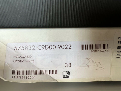 NIB $890 Gucci Malaga Pump Leather Mystic White Shoes 8 US (38 Euro)  IT 575832