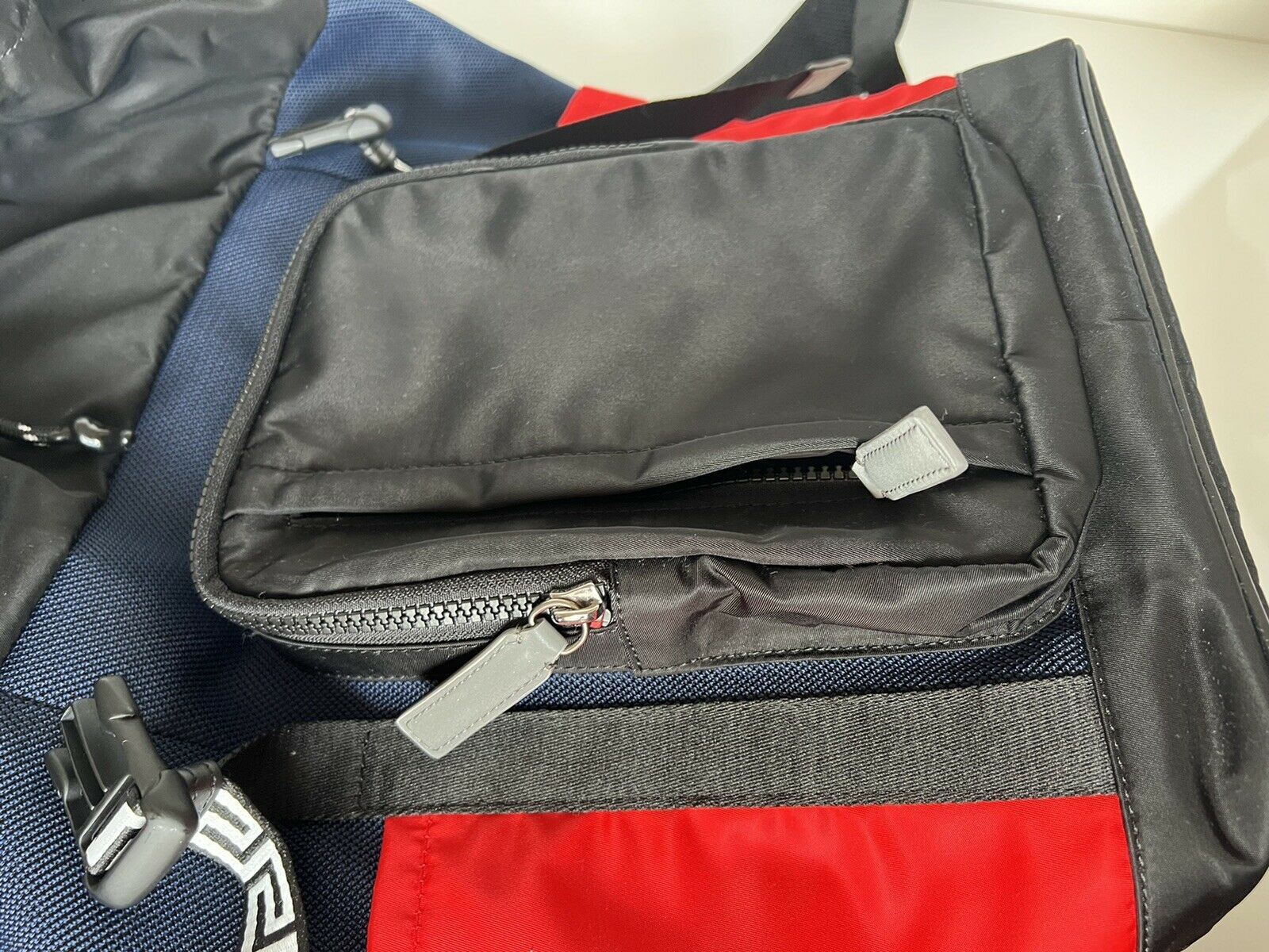 NWT $1525 Versace V Code Greek Key Backpack Made in Italy DFZ8072