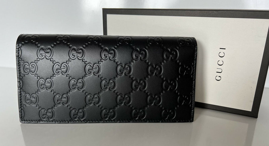 Neues Gucci GG Logo Bifold-Kartenportemonnaie aus schwarzem Leder, hergestellt in Italien, 547071 