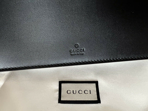 Новый черный кожаный кошелек для карт двойного сложения Gucci GG Logo, сделано в Италии 547071 