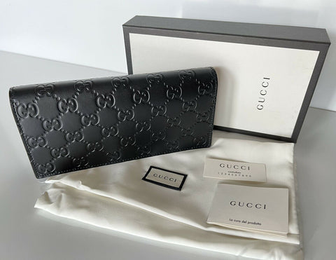Новый черный кожаный кошелек для карт двойного сложения Gucci GG Logo, сделано в Италии 547071 