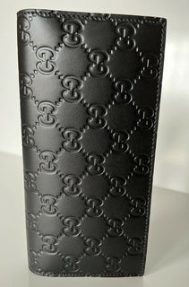 Neues Gucci GG Logo Bifold-Kartenportemonnaie aus schwarzem Leder, hergestellt in Italien, 547071 