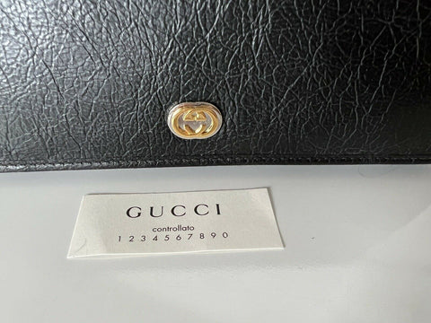 New Gucci GG Men's Zip Around Wallet with Interlocking G in Black Leather 575988