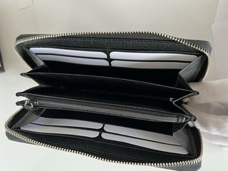 New Gucci GG Men's Zip Around Wallet with Interlocking G in Black Leather 575988