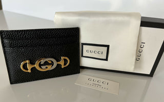 Neu mit Etikett: Gucci Horsebit Zumi Peddled Kartenetui aus schwarzem Leder, hergestellt in Italien, 570679 
