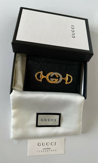 Neu mit Etikett: Gucci Horsebit Zumi Peddled Kartenetui aus schwarzem Leder, hergestellt in Italien, 570679 