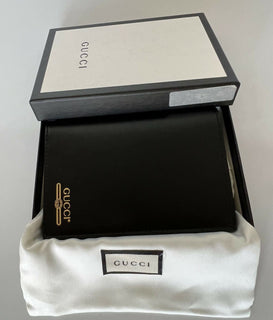 NWT Gucci GG Web Bifold кошелек для паспорта черный, сделано в Италии 547608 