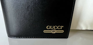 NWT Gucci GG Web Bifold кошелек для паспорта черный, сделано в Италии 547608 