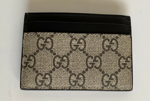 New Gucci GG Tiger Print Bengal Black/Brown Leather Card Case Italy 597554