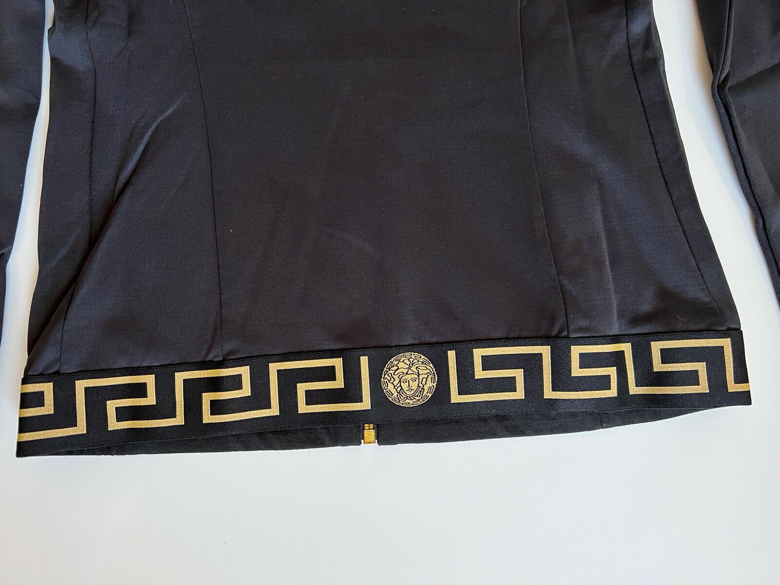 NWT $625 Versace Women's Zip Front Black Sweatshirt Hoodie Jacket 1 (XS) Italy
