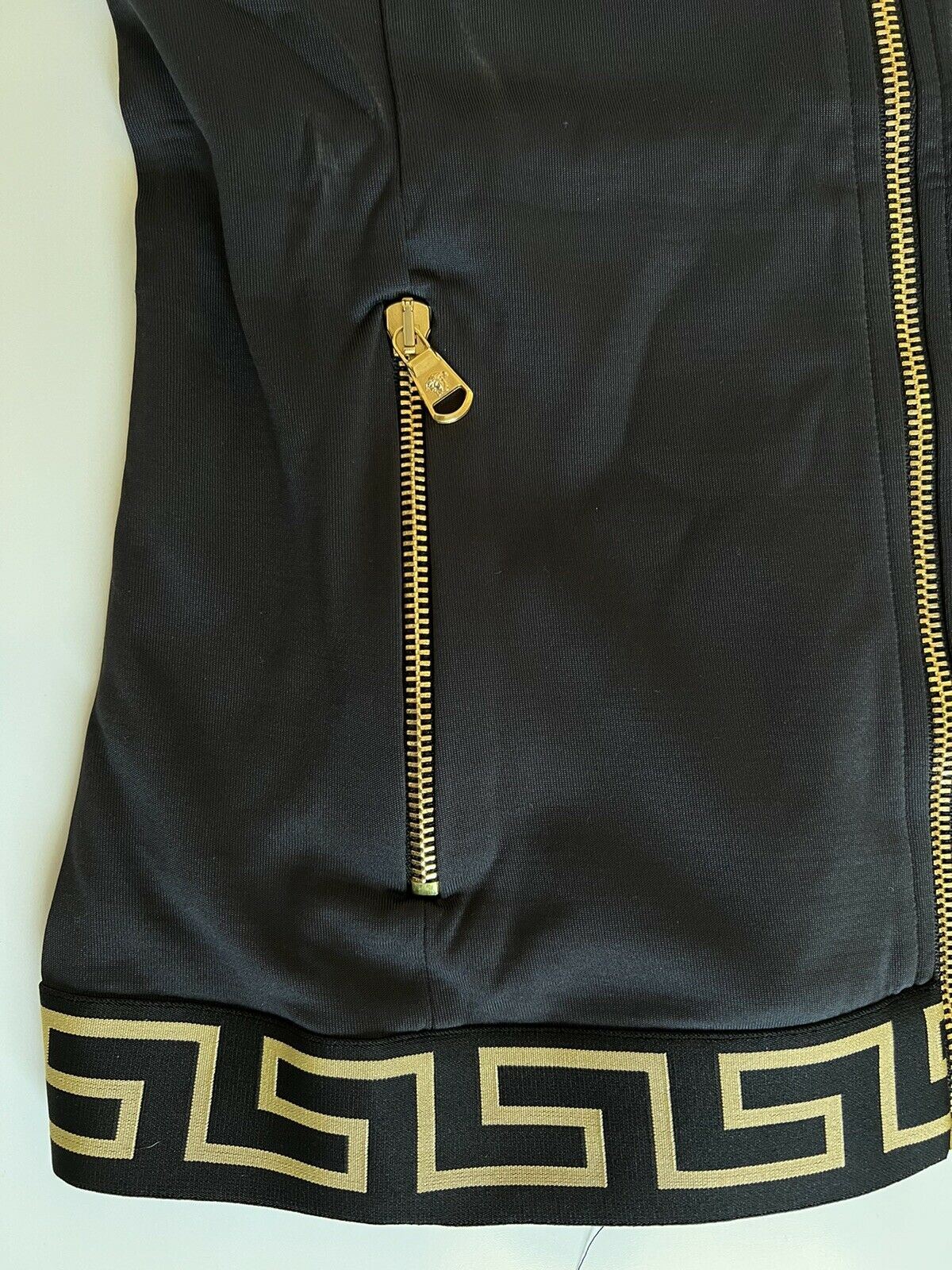 NWT $625 Versace Women's Zip Front Black Sweatshirt Hoodie Jacket 1 (XS) Italy
